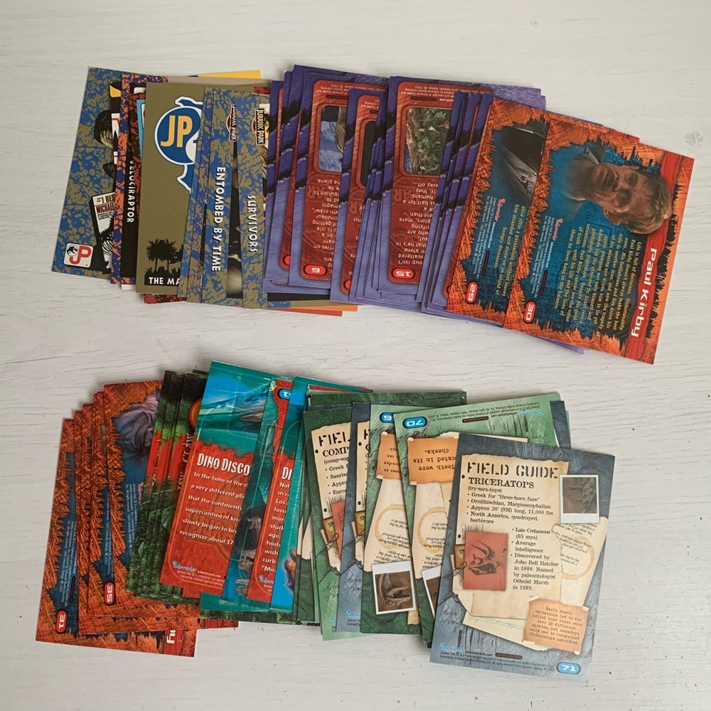 Jurassic Park Cards 1993-2001 Lot of 72